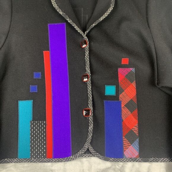 Lynn Murray Wool Jacket Women's 3XL Abstract Art Topper Button Up Coat (0593) - Picture 5 of 10